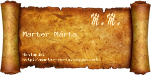 Marter Márta névjegykártya